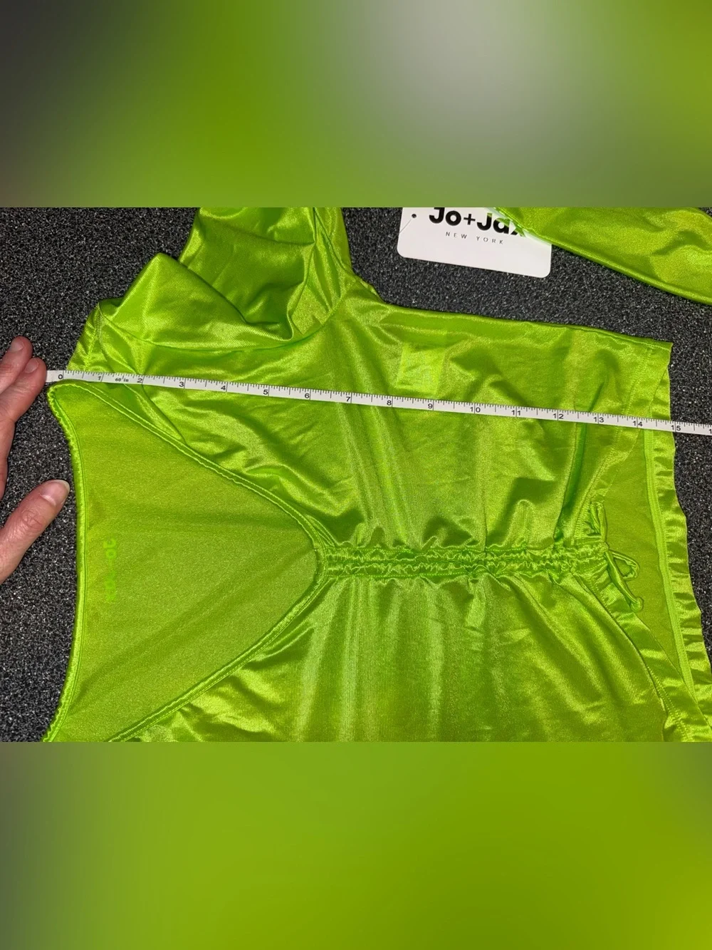 Jo+Jax Neon Lime Ruched Crop Top Size X-Small Adult NWT!!